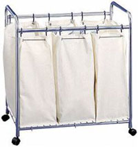 Hamper with Wheels - Chrome Laundry Sorter Hamper with Wheels - Chrome Laundry Sorter
